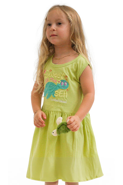 Turtle Embroidered Dress